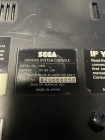 Sega Genesis Model 1601 - CONSOLE ONLY - Tested and Working