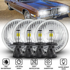 For Chevy Caprice 1966-76 Chevelle 1964-1970 Black 5.75 Led Headlights Halo X4 For Chevy Caprice 1966-76 Chevelle 1964-1970 Black 5.75 Led Headlights Halo X4