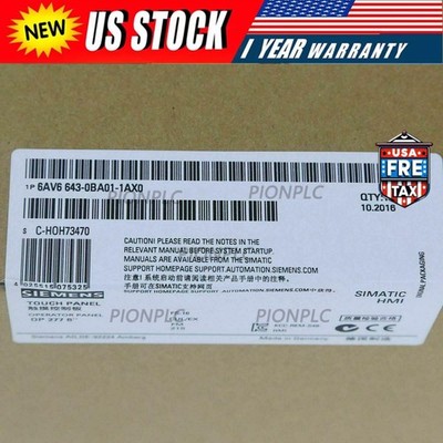 New Siemens 6AV6643-0BA01-1AX0 6AV6 643-0BA01-1AX0 SIMATIC OP 277 6'' Panel