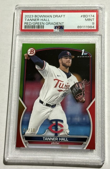 2023 BOWMAN DRAFT TANNER HALL Red/Green 1ST bowman paper 9/10 PSA 9 TWINS