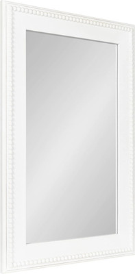 Strahm 24x36 White Geometric Framed Mirror for Classic Decor