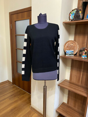 A.GIANNETTI SCHWARZER 100% 2-FÄDIGER KASCHMIR KURZPULLOVER - GR. M