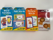 Lot of 4 Reading  Phonics Flash Card Decks Word Families Picture  Sight Words