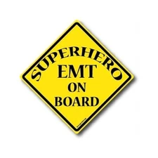 SuperHero EMT On Board Magnet Decal, 5x5 Inches, Automotive Magnet