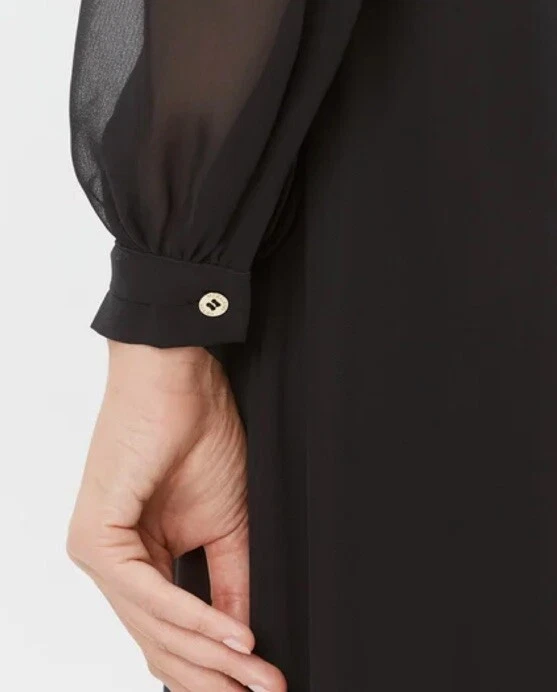 NUEVO CON ETIQUETAS ADIVINACIÓN POR MARCIANO VESTIDO DE GRADUACIÓN NEGRO AZABACHE VESTIDO RECORTADO TALLA 6/42 Foto 4 de 4