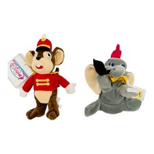 Disney Store Bean Bag Plush Dumbo And Timothy Mouse NEW 9" 8" NEW Lot of 2