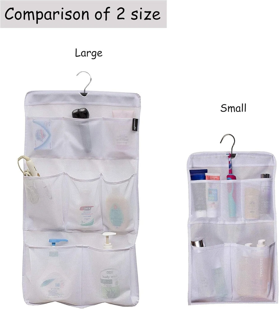 Roll Up Shower Caddy Organizer with 5 Pockets Hanging Bathroom Storage