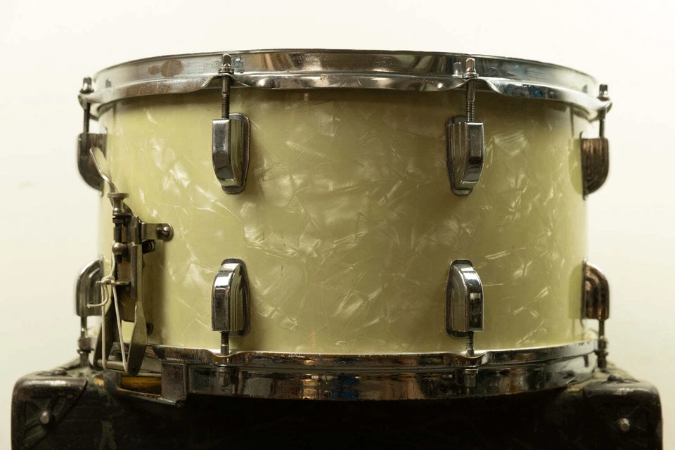 Tambor Leedy 8x15 "Concert King" Perla Marina Blanco Años 50 Foto 4 de 4