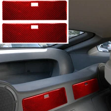 2Pc Red Carbon Fiber Rear Storage Box Cover Sticker Trim For Nissan 350Z 2003-09