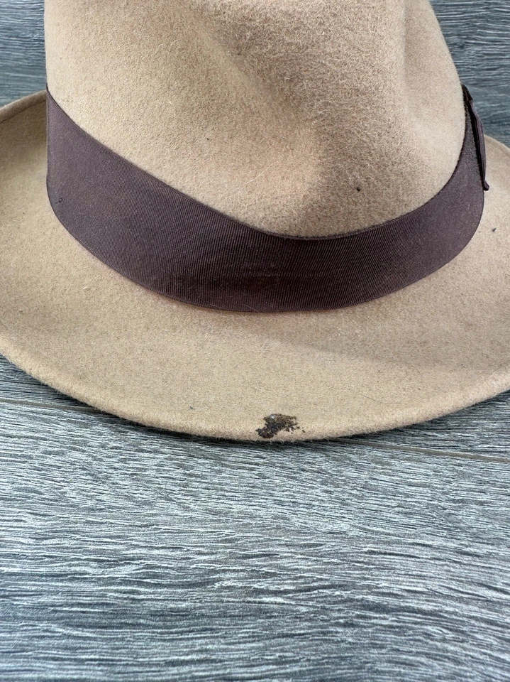 Sombrero Fedora Vintage Botánica 500 Lana - Talla Grande - Camel - Plumado Foto 4 de 4