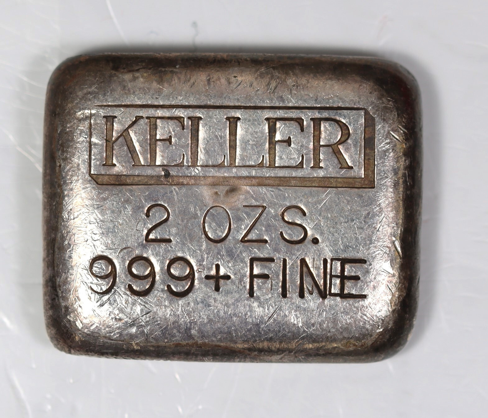 RARE Vintage Keller 2 Oz Ounce .999 Silver Bar Poured eBay