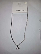 NWT! FOREVER 21 Silver LIBRA Necklace 16" Sun Sign Astrological