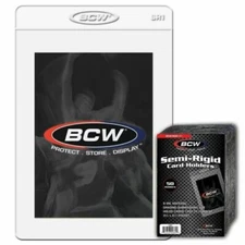 (50) BCW SEMI RIGID CARD HOLDER # 1 - PSA BGS SGC GRADING SUBMISSION SIZE SLEEVE