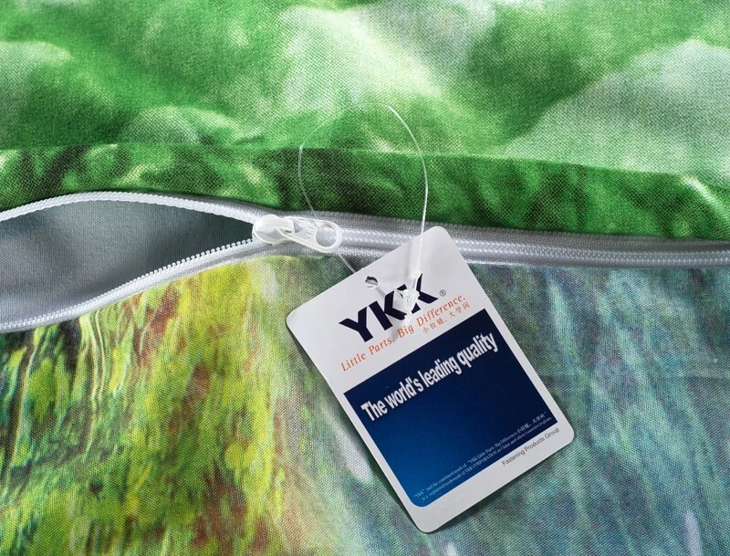 6 piezas. Juego de funda nórdica Queen de polialgodón en verde, azul y blanco para edredón Foto 3 de 3