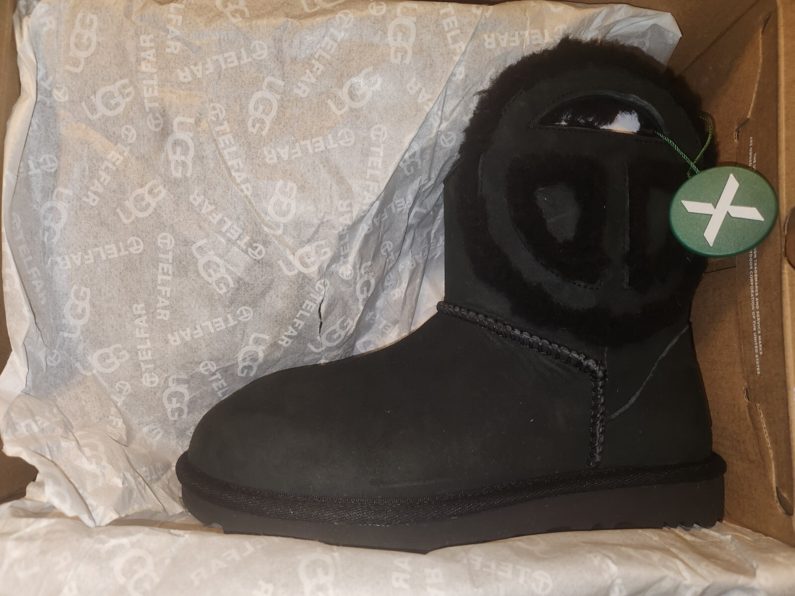 BLACK UGG X TELFAR MINI LOGO BOOTS .... ***GUARANTEED AUTHENTIC***BRAND NEW *** image 3