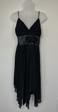 Vintage Womens Asymmetric Midi Dress Small Black Y2K Whimsigoth Fairy Grunge