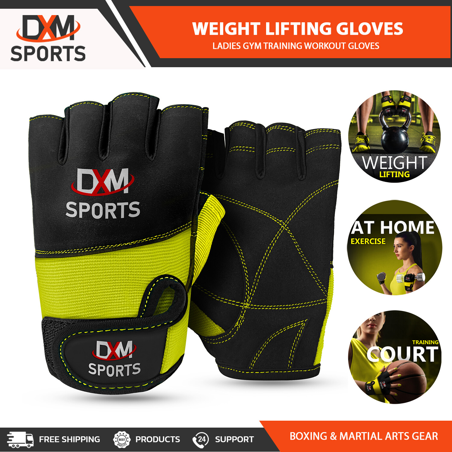 Weight Lifting Gloves DXM Half Finger Padded Gym Gloves Fitness Cycling Work Out