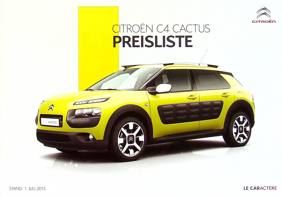 259888) Citroen C4 Cactus - Preisliste & Extras - Prospekt 07/2015 | eBay