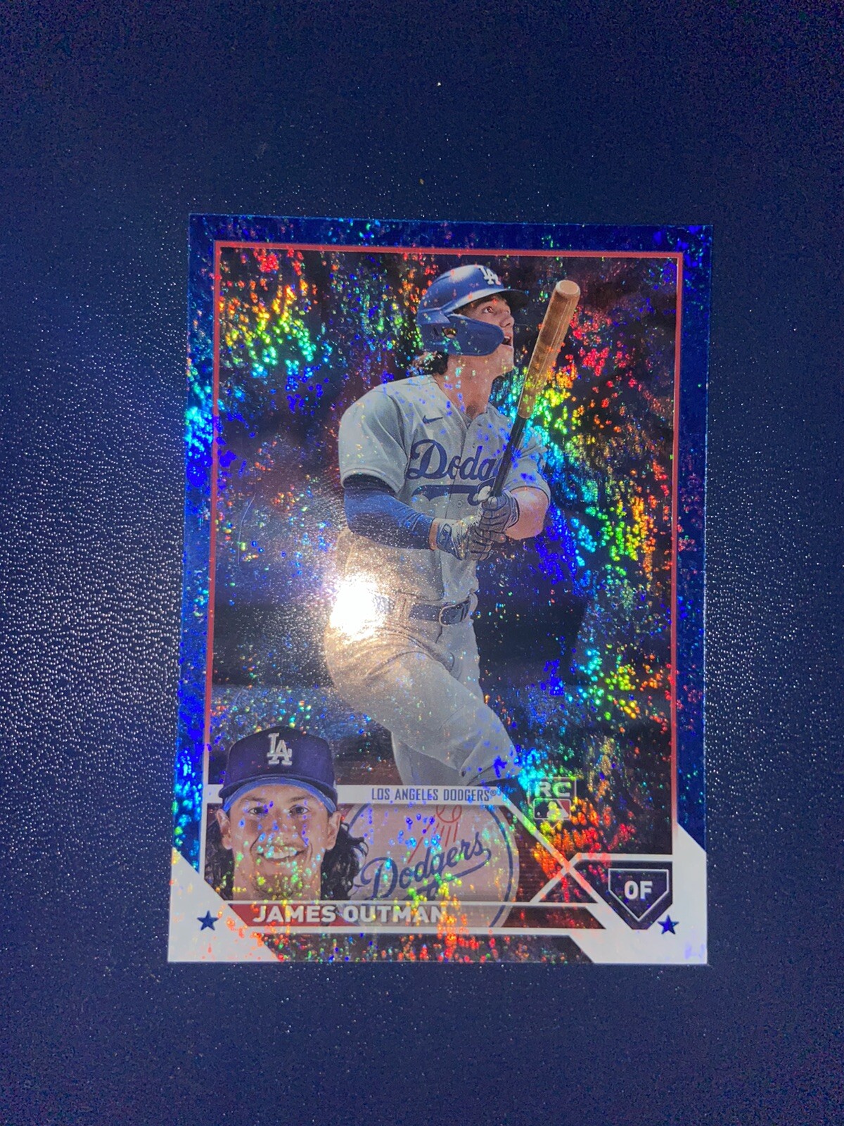 2023 Topps #395 James Outman Blue Foilboard RC /999 Los Angeles Dodgers