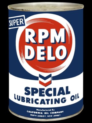 RPM DELO Special Motor Oil DIECUT NEW 28'' Tall Sign USA STEEL XL Size 7 lbs.