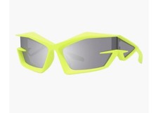 Givenchy Giv Cut GV40049I 40C Sunglasses Fluo Yellow Silver Mirror Authentic