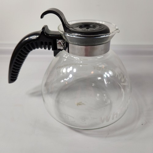 The Whistler Tea Kettle Carafe Pot Glass Stove top 8-Cup Black Gemco Retro VTG - Picture 2 of 7