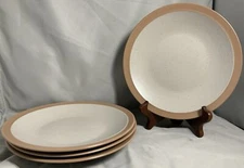 Over And Back Stoneware Gres Ceramica Brown W/ Speckles Salad/Dessert Plates-4