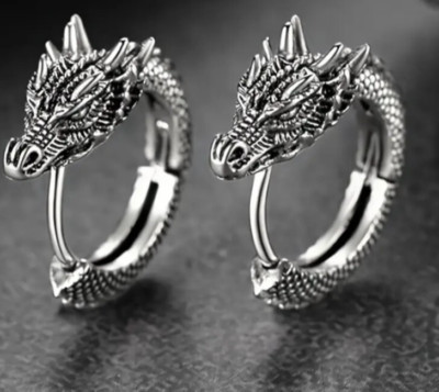 Silber Gold Schwarz Drache Ohrringe Herren/Damen Hänger Tropfen Creolen Ohrstecker Schmuck Gothic