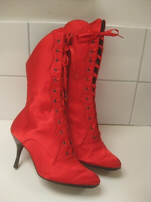 STILETTO ROT SEIDE STIEFEL Tanz Theater Wildleder Sohle 5 38 Theater Show Oklahoma USA