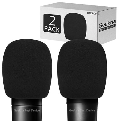 Geekria Schaumstoff Windschutzscheibe für Audio-Technica AT2020, AT2020USB, AT2020USB+ 2er Pack