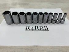 Snap-on Tools USA NEW 11pc 3/8" Drive SAE Semi-Deep 6pt FDX Socket Set 211YFSSY