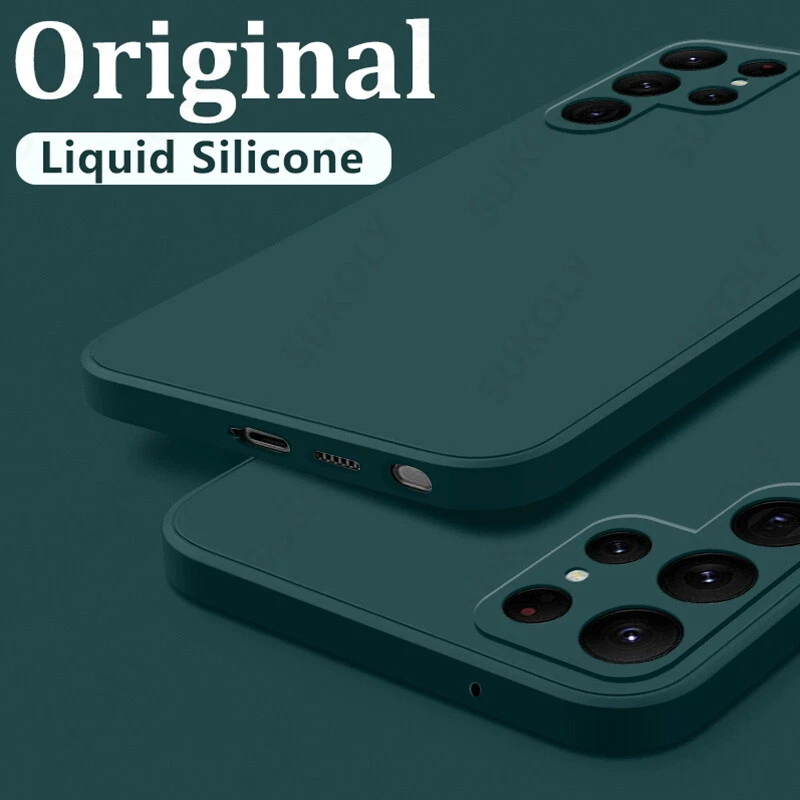 Phone Case For Samsung Note 20 S20 S22 S23 Plus A21S Liquid Silicone Soft Cover