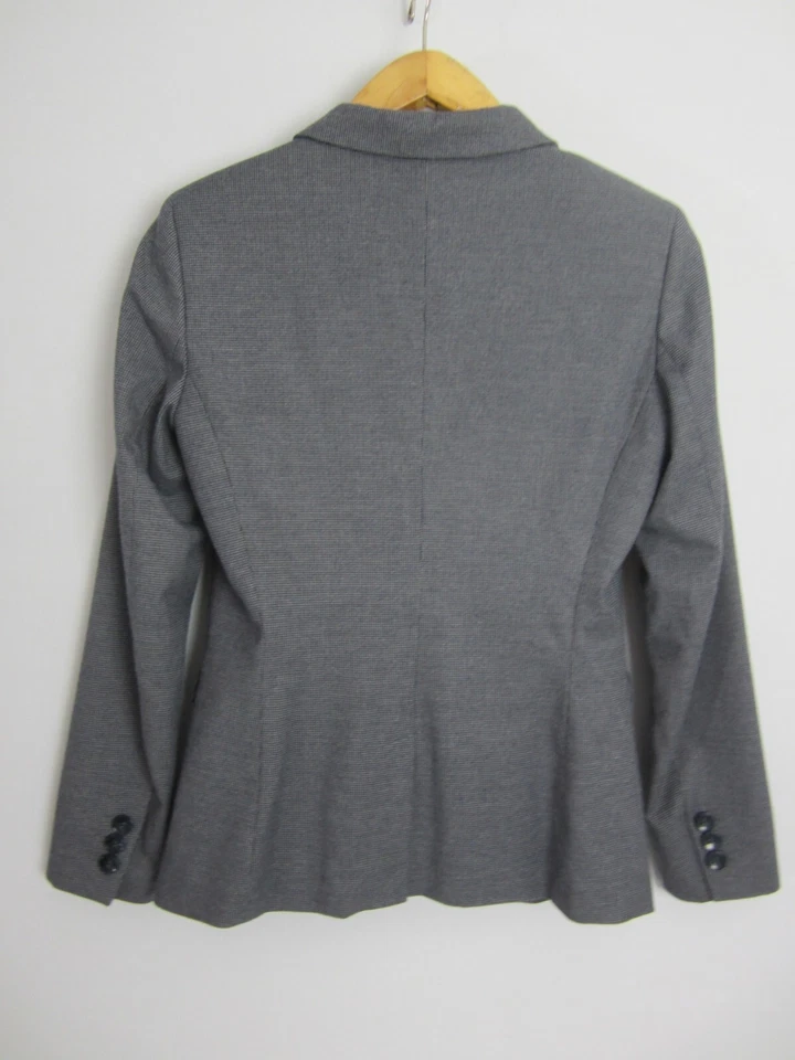 New United Colors Of Benetton Blazer Womens S Gray Houndstooth LS Blazer Jacket - Image 2 of 4