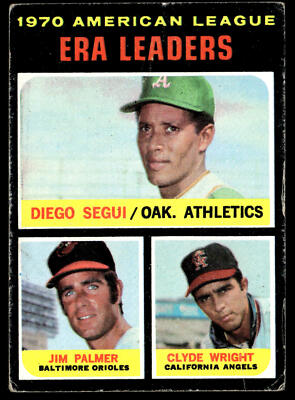 1971 Topps 1970 ERA Leaders Diego Segui / Jim Palmer / Clyde Wright #67