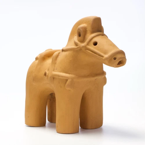 Haniwa Horse Handmade Terracotta Japanese Kofun Replica Hallmarked 5"