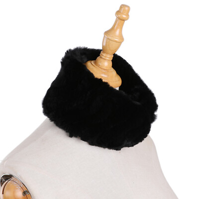 Rex Rabbit Fur Knitted Headband Ear Warmer Neck Warmer Snood Scarf yUhe2018Cw Yu He Rabbit Fur Headband - Winter Knit Neck  main image 3