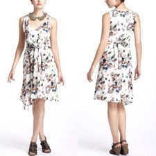 Anthropologie Meadow Rue Beach Treasures Dress Size 4 Drape Front