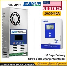 MPPT 60A/40A/30A/20A Solar Charge Controller 12V 24V 36V 48V Battery Regulator