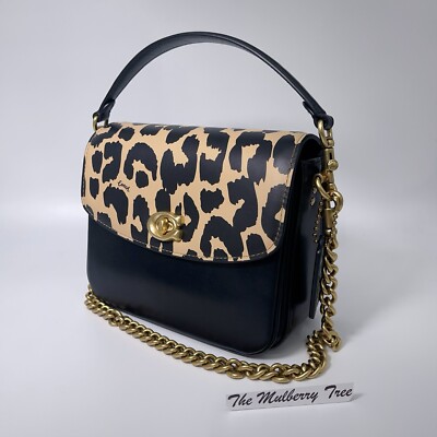 COACH CM571 Cassie Crossbody 19 chain crossbody handbag leopard