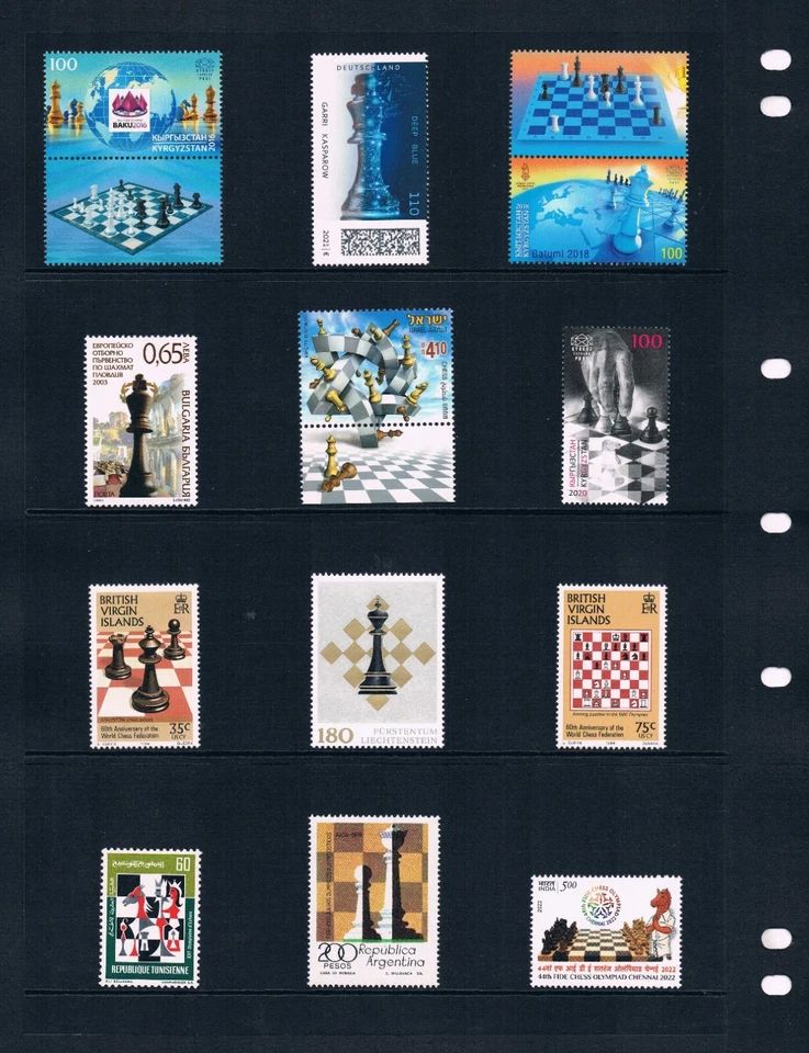 SPECIAL $161.05 Scott Value - 51 COUNTRIES Chess 51 countries MNH NH UMM - Image 2 of 3