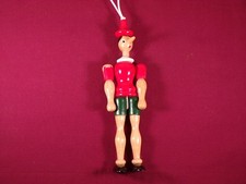 Vintage Jointed Wood Elf Figure " Puppet ? Christmas Ornament Toy Italy?