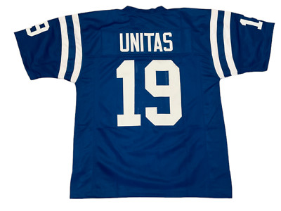 Johnny Unitas Sewn Stitched Custom Blue Jersey YOUTH Sizes
