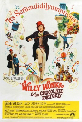 1971 Willy Wonka & The Chocolate Factory Movie Poster Oompa Loompa Gene Wilder 