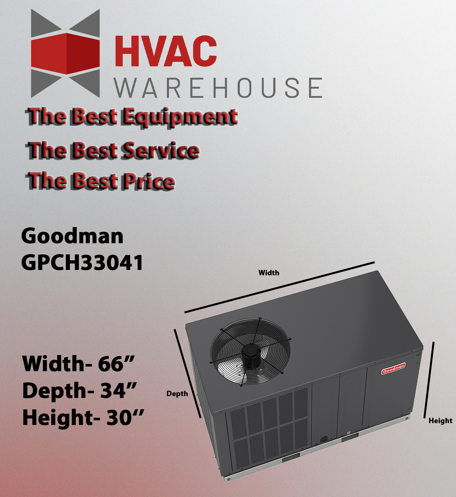 2.5 Ton 13.4 SEER2 Goodman AC Package Unit GPCH33041 (Not a Heat Pump) |  Seguros Francés