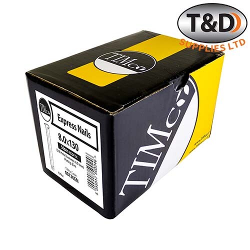 Timco 8.0 x 180mm Express Nails – Zinc Plated – 50 Pack – Steel Anchor Fixings