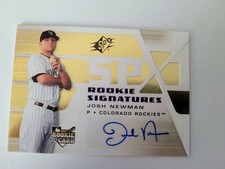 2008 UPPER DECK SPX ROOKIE SIGNATURES JOSH NEWMAN #112 AUTOGRAPHED MLB CARD NICE. rookie card picture