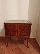 Comodino / mobiletto stile antico in legno con piano in marmo (singolo o coppia)
