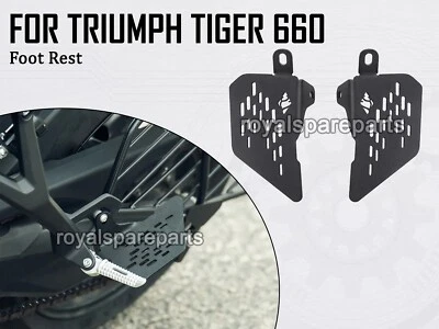 Paire De Repose-Pieds Pillion Noir Pour Triumph Tiger 660 - Photo 1/4