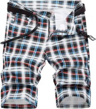 Men's Denim Shorts Classic Fit Stretch Distressed Casual Summer Jean Shorts