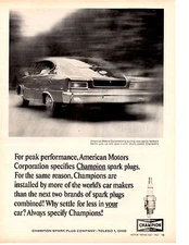 1965 AMC MARLIN SPORTS FASTBACK ~  ORIGINAL CHAMPION PRINT AD